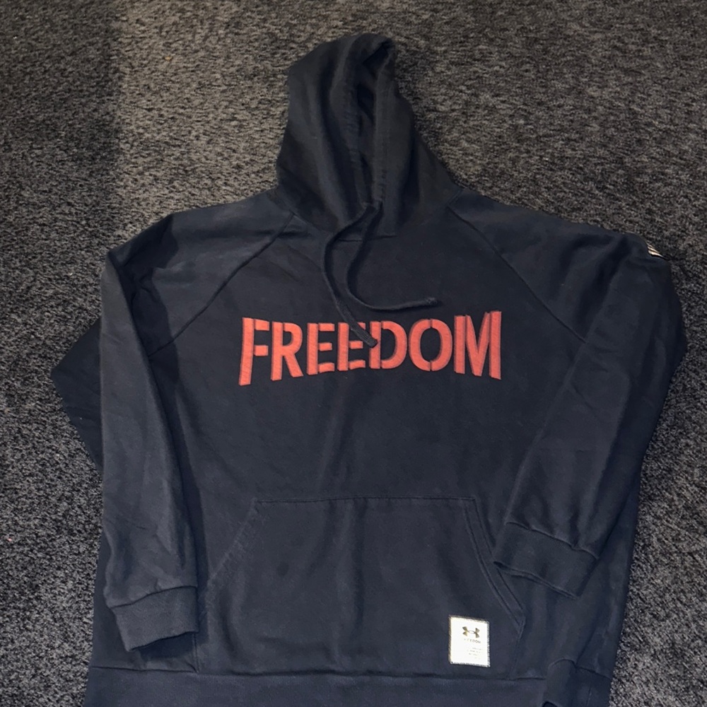 Under Armour Men's Black and Red Freedom Hoodie